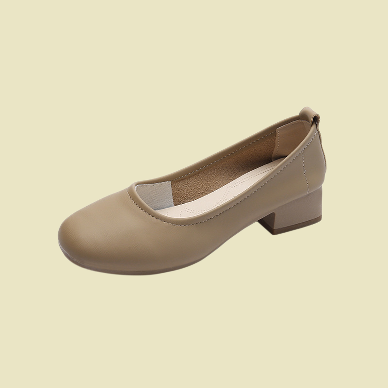 Commuting career coarse heel shallow mouth women's singles shoes