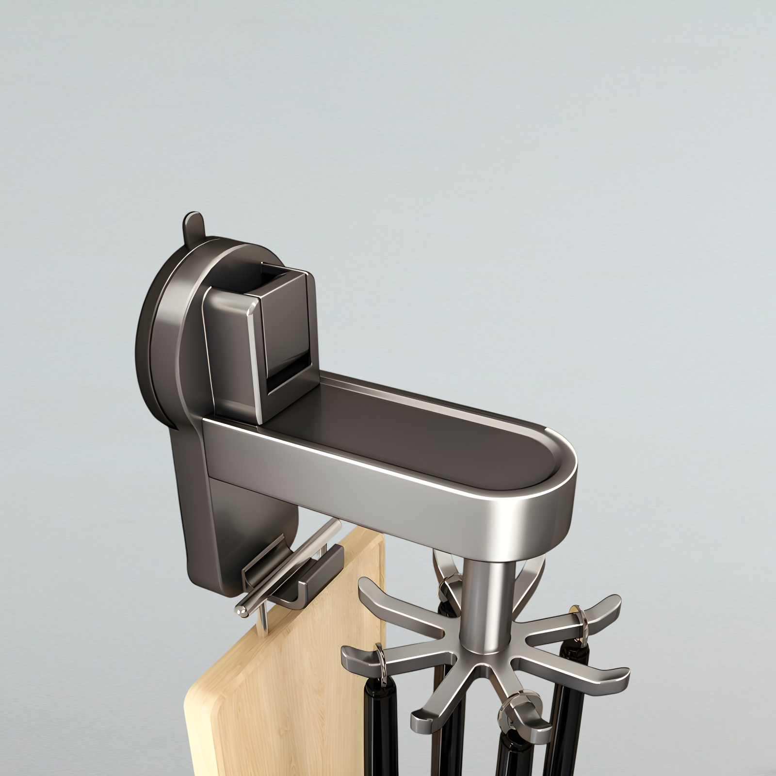 キッチンツールフック 吸盤 【360°回転可能のフック】 キッチンラック 台所ラック ABS製 強力吸着 キッチンツール収納 キッチン収納 軽量 防水防錆 壁掛け 傷つけない キッチン/バスルーム/リ