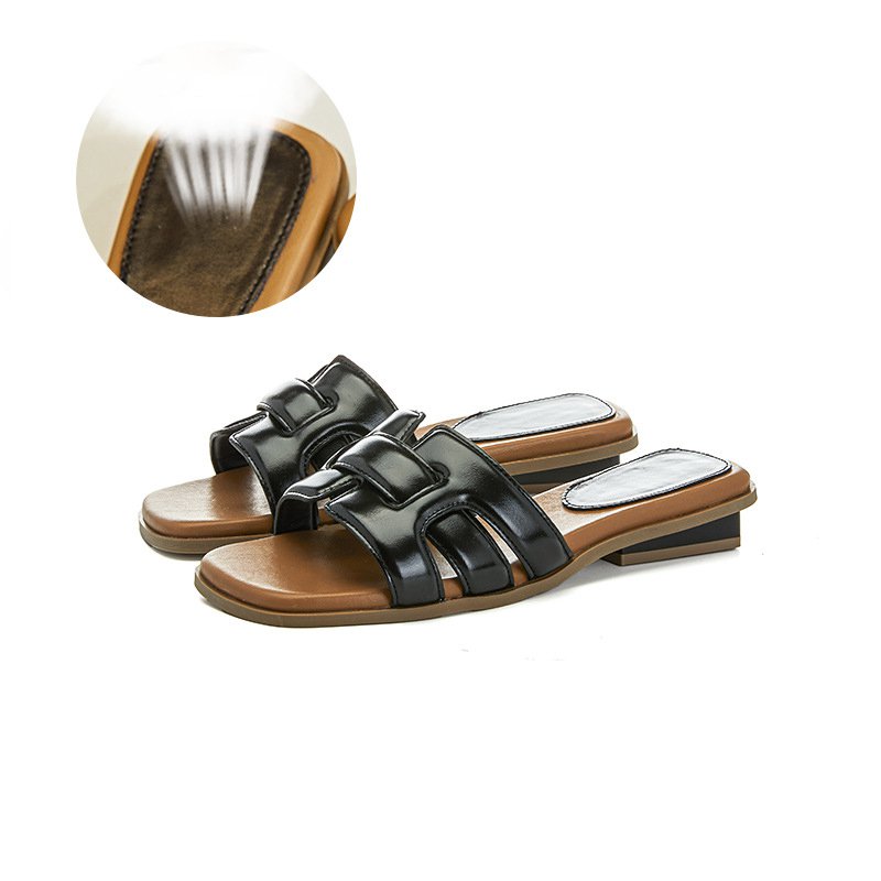 Französisches Temperament draußen kühle Drag-Rough-und-Hundert-Set-Strand-Damenschuhe