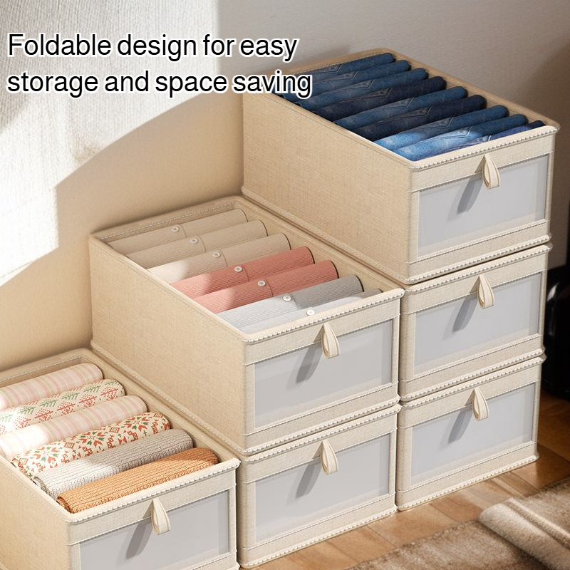 Japanese style cotton and linen clothes storage box