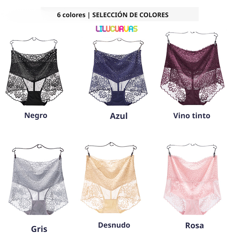 Vista lateral de braga sexy de encaje para mujer