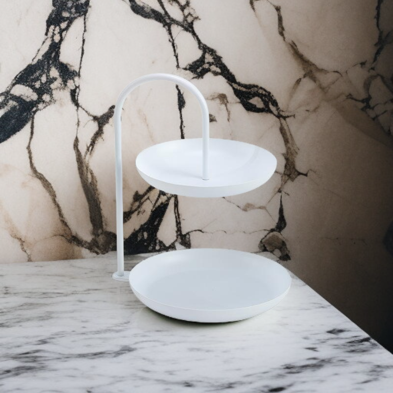 Zwei Schichten Eisen Obstbrett für extra Stabilität