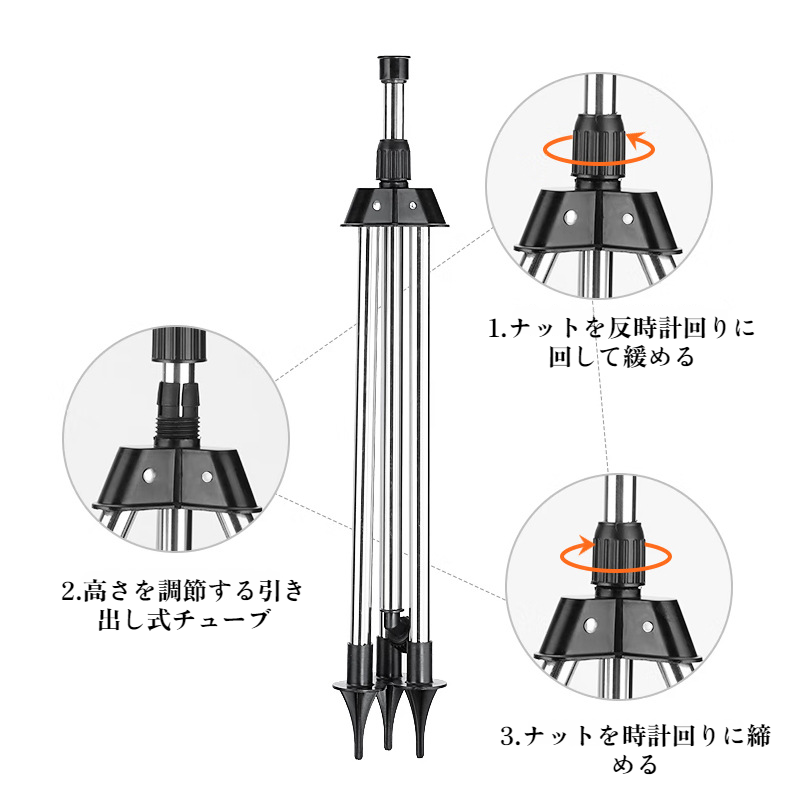 庭の芝生に設置されたスプリンクラーの使用例