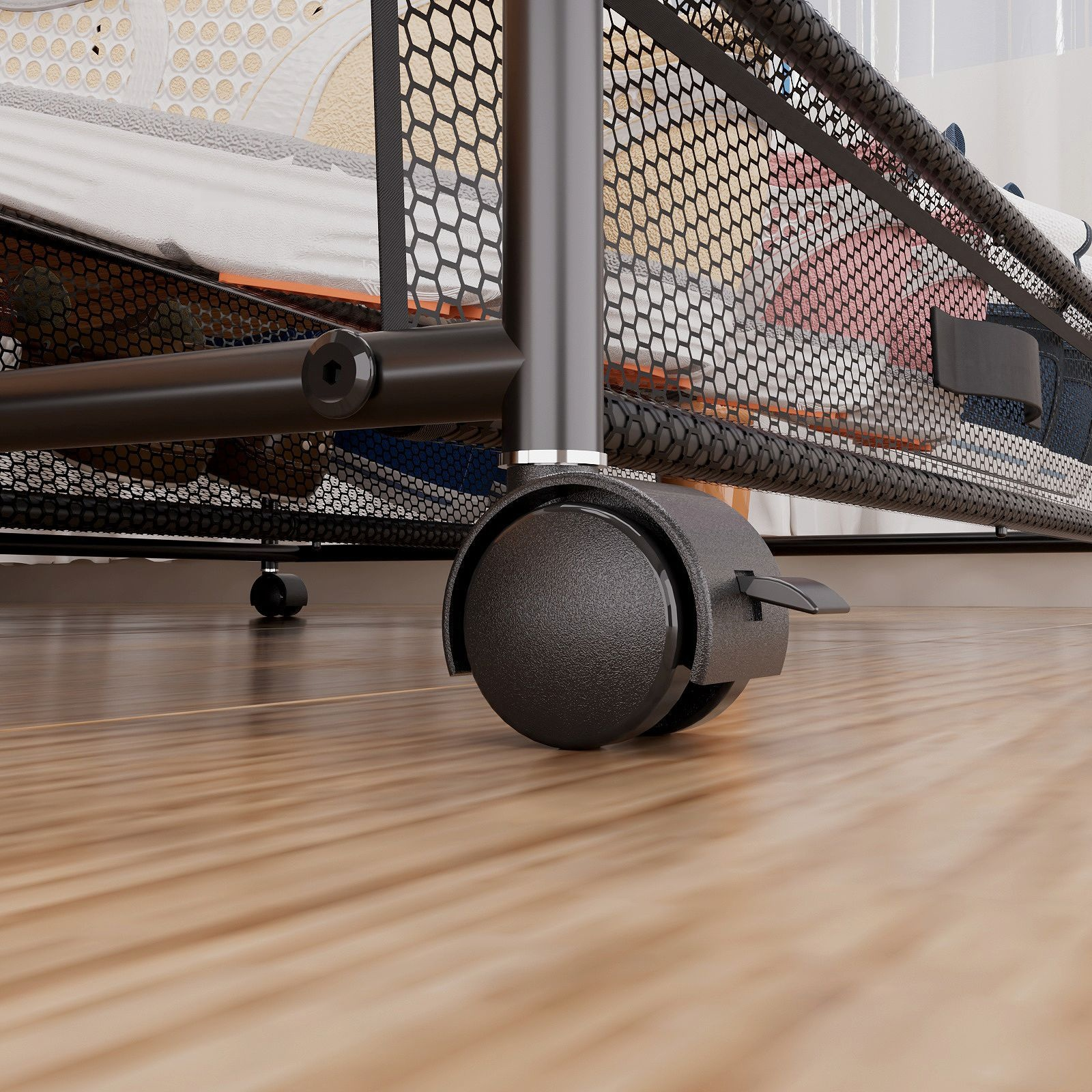 ベッド下のシンプルな靴ラック