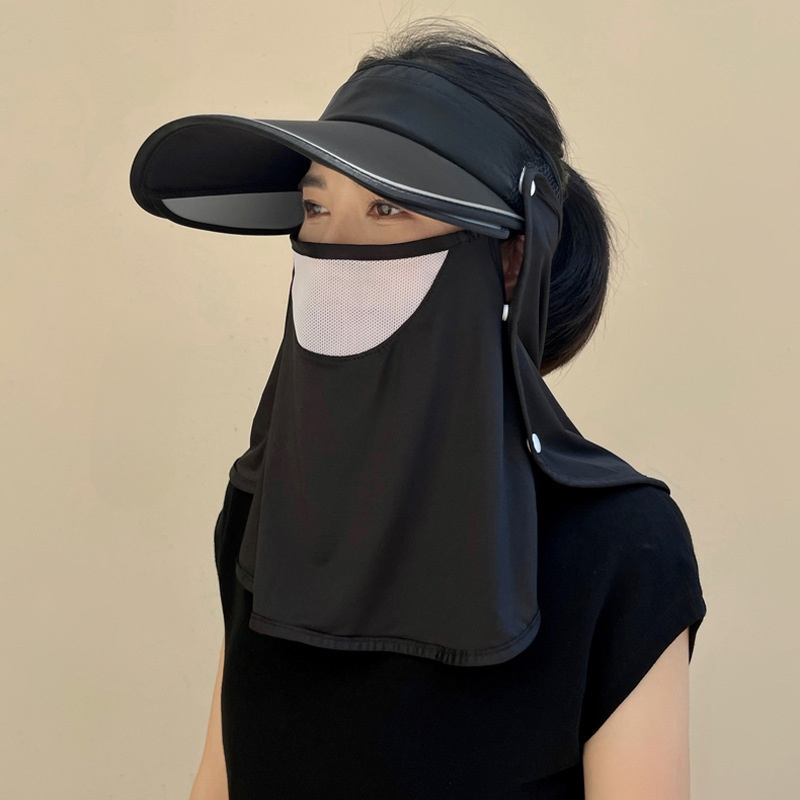 遮陽帽防曬帽子大檐空頂户外騎行太陽帽男女