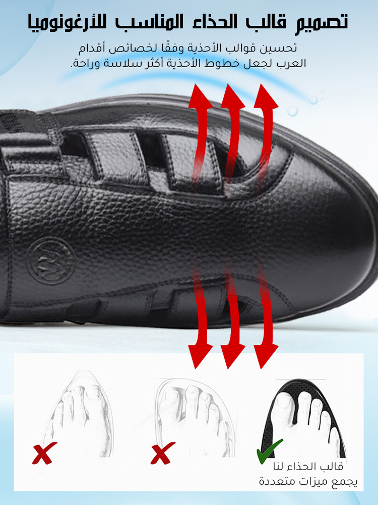 حذاء جلد جيد التهوية ذو النعل الناعم بحرفية صناعة يدوية إيطالية 