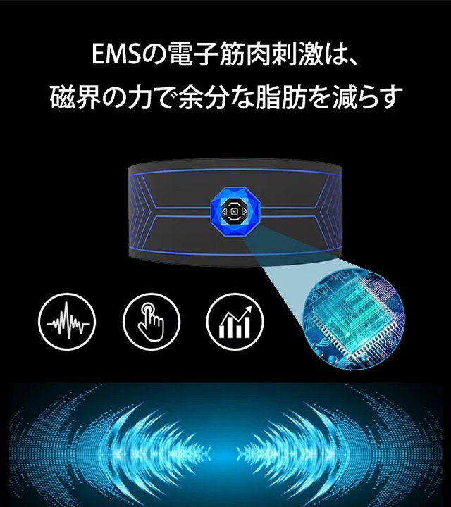 スマート腹筋強化EMSベルト
