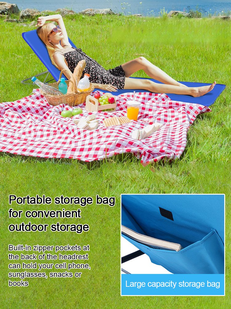 Convenient folding outdoor beach mat lounge chair