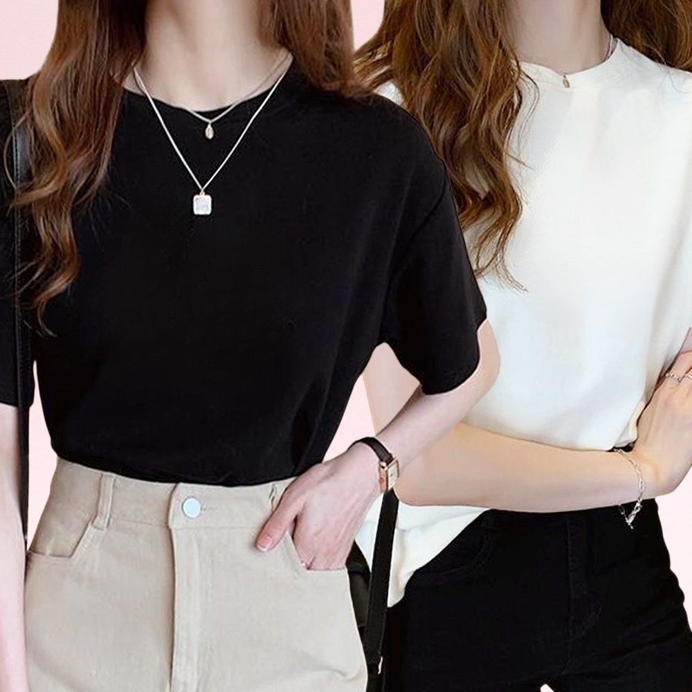 女性用半袖Tシャツ夏の新しいスタイルのファッショナブルな半袖Tシャツボトムシャツ