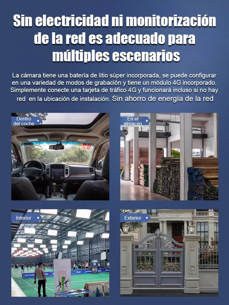 【Larga duración de batería】Cámara sin cables