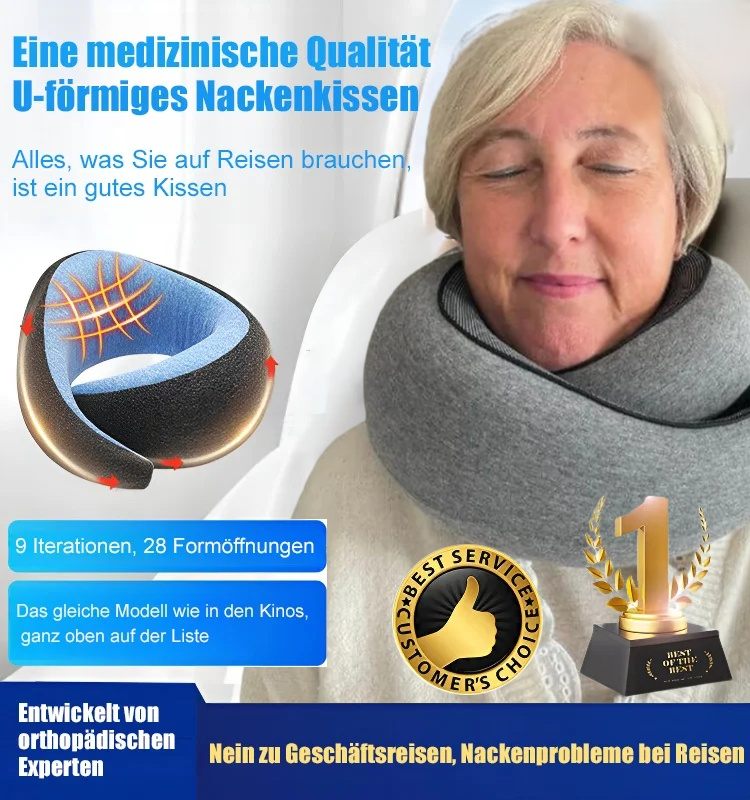 U-förmiges verstaubares Reisekissen aus Memory Foam