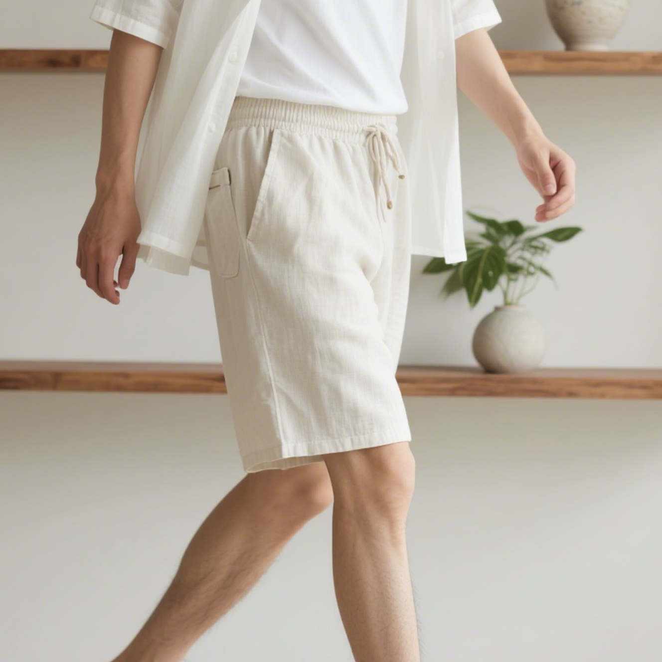 クールで通気性の良い速乾性コットンカジュアルショーツ