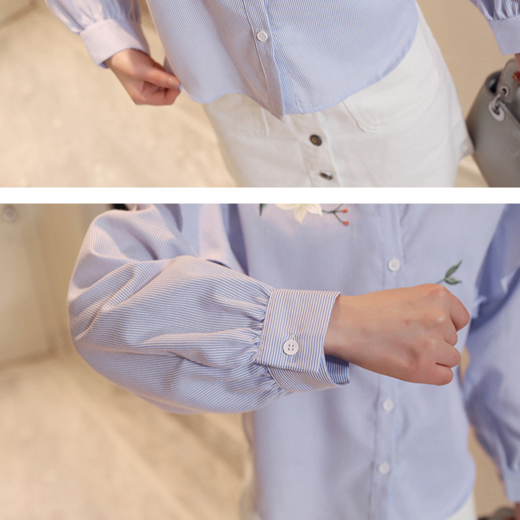 【かわいい刺繍ブラウス】エレガント　オシャレ　シルエット　お肌に優しい　柔らか