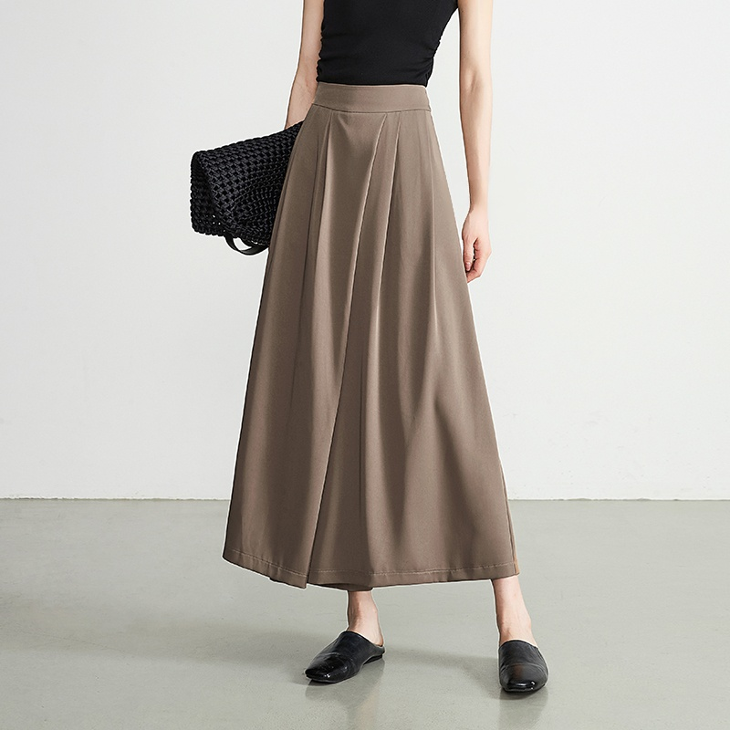 接触冷感ハイウエストガウチョパンツ