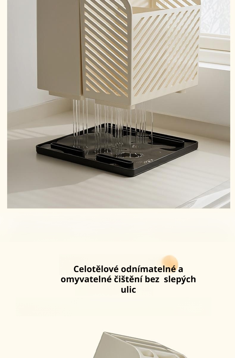 Stojan na kuchyňské náčiní s více přihrádkami