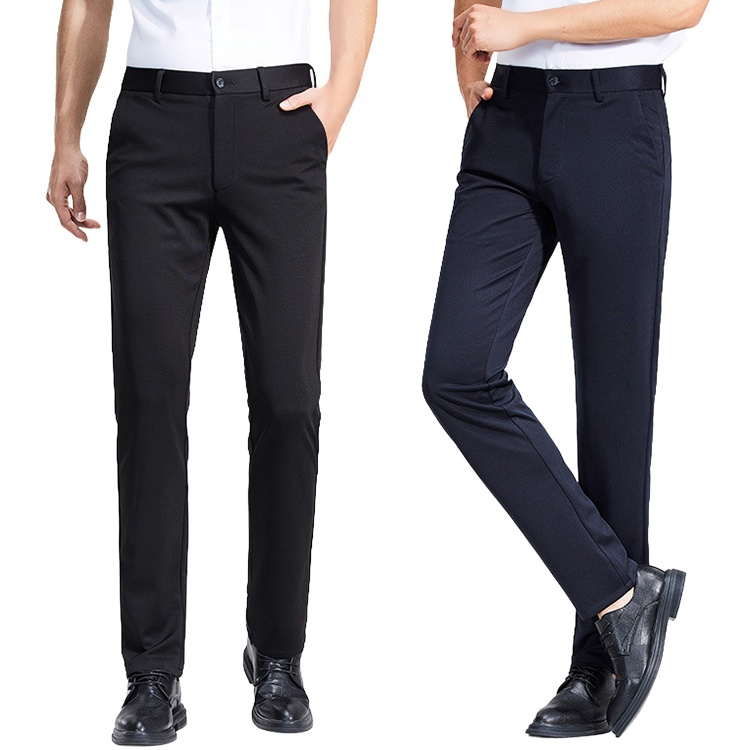 【シルク】超薄手　通気性メンズカジュアルパンツ ハイストレッチ　快適　ストレートパンツ