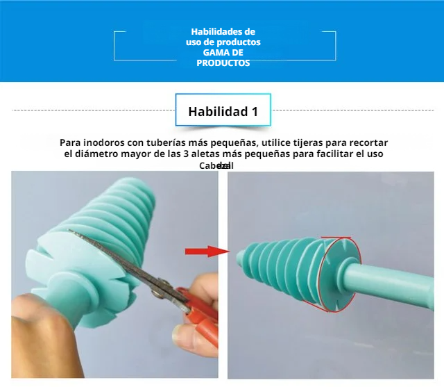 Cabezal de goma fuerte del Piston Toilet Plunger