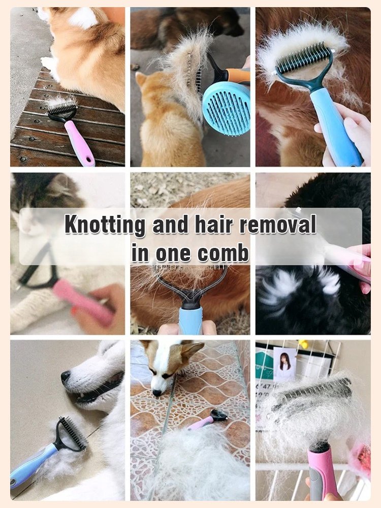 Pet Grooming Brush, easy to solve the hair knots