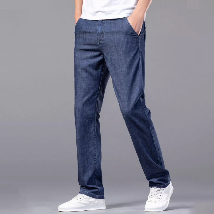 남성 여름 얇은 비즈니스 청바지