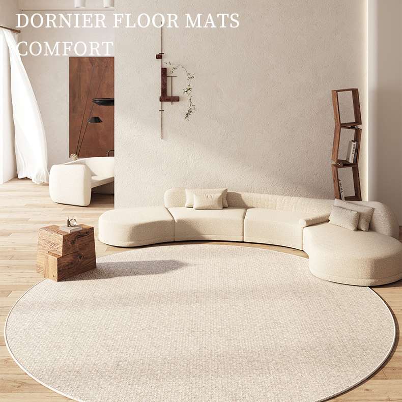 軽い高級寝室用ベッドサイドラグ 丸いループパイルソファ毛布 リビングルーム用カーペット ベッドルーム ベッドサイドラグ コーヒーテーブル カーペット