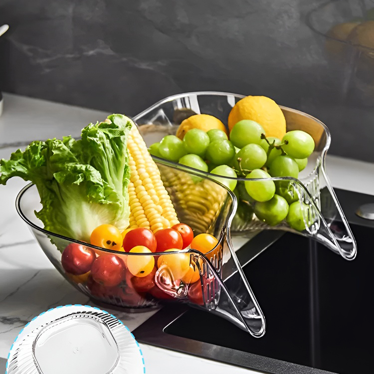 ตะกร้าระบายน้ำโปร่งใสความจุขนาดใหญ่