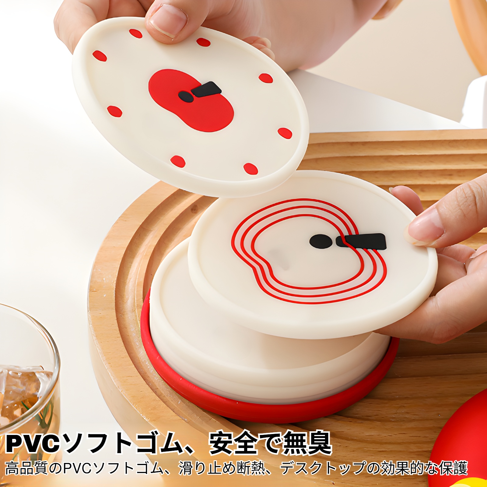 シリコン断熱パッド、プレースマット、ポットマット、コースター、ボウルマット、やけど防止パッド、テーブルマット、耐熱マット、ディナープレートマット、キャセロールマット