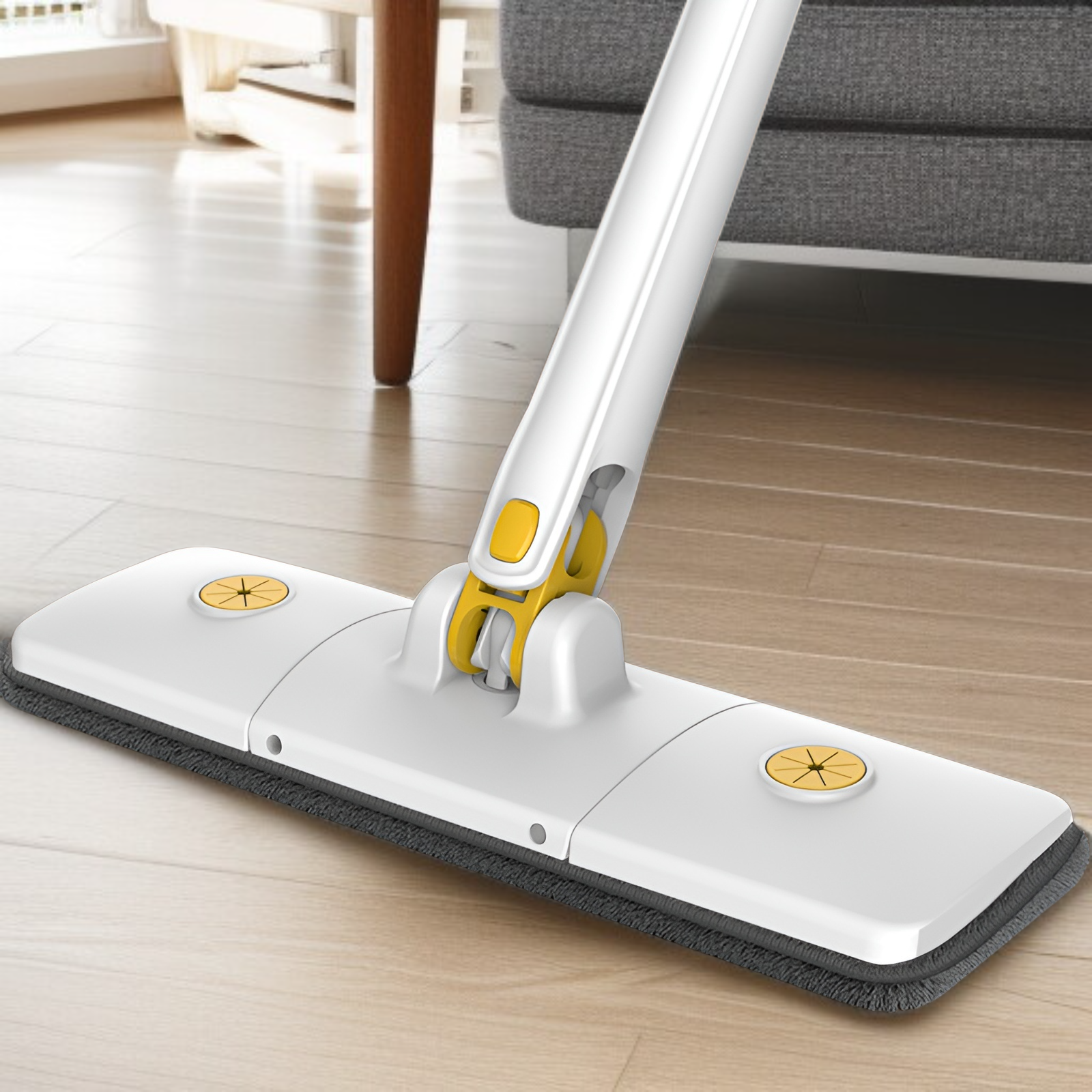 自動ねじれ水なし手洗いフラットモップ家庭用 36 センチメートル乾湿両用大型パネルモップヘッド回転ロッド速乾モップ