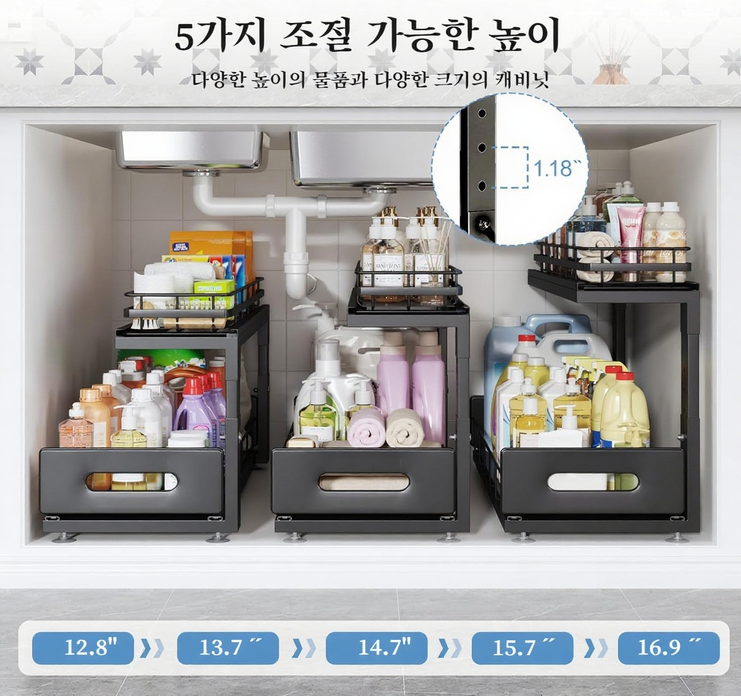 이중 구조로 효율적인 수납 공간 제공