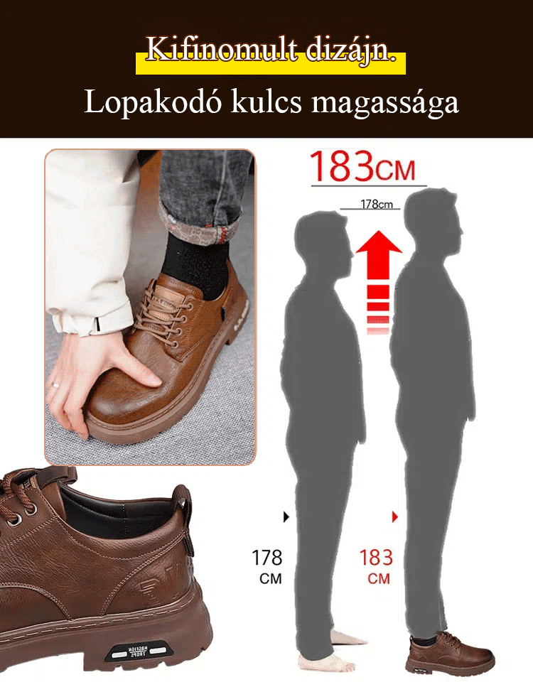 Fűző nélküli - férfi munkás szabadidőcipő