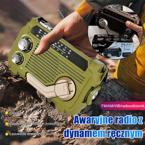 Ręczne radio z funkcją ładowania awaryjnego