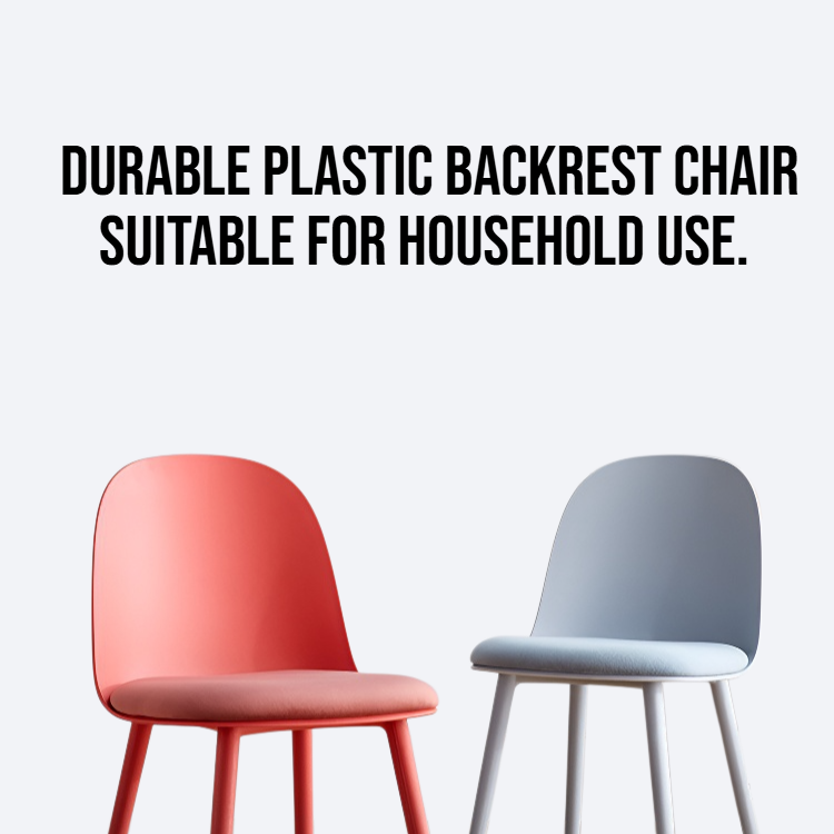 Simple plastic backrest chair for household use