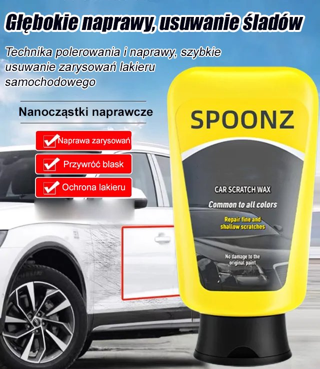 Wosk do szybkiej naprawy zarysowań lakieru samochodowego łatwo usuwa rysy i plamy.