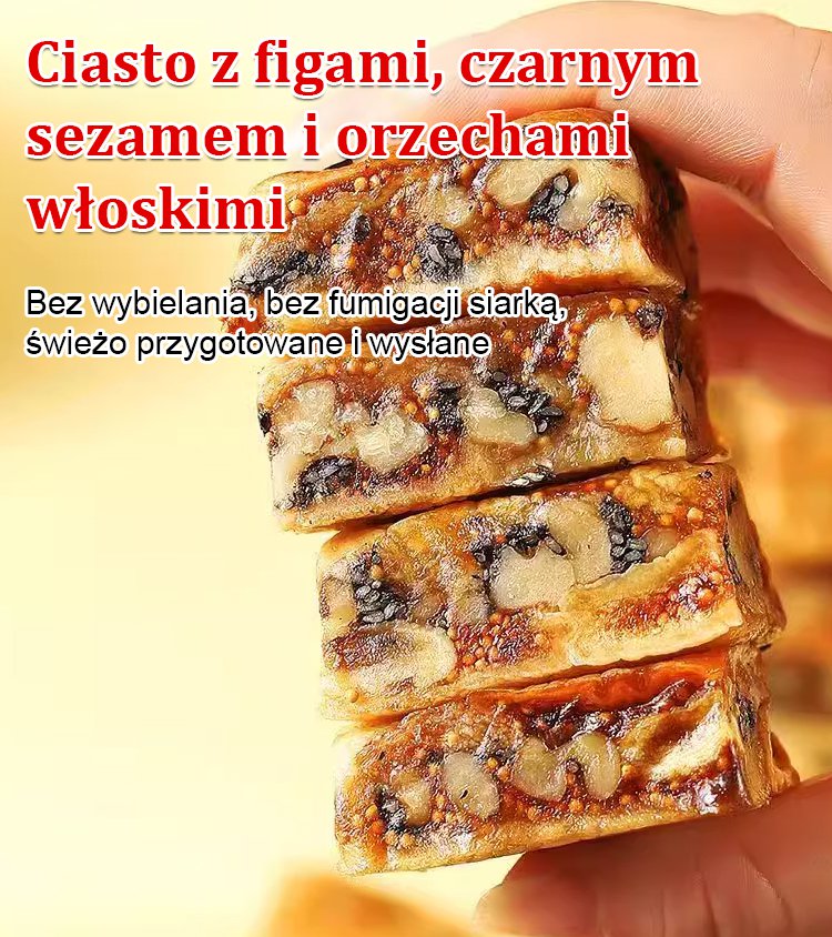 Figa z czarnym sezamem i orzechami włoskimi.