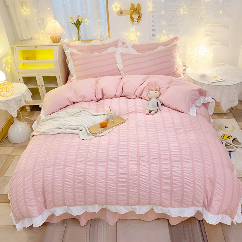 綿ベッドカバー4点セット