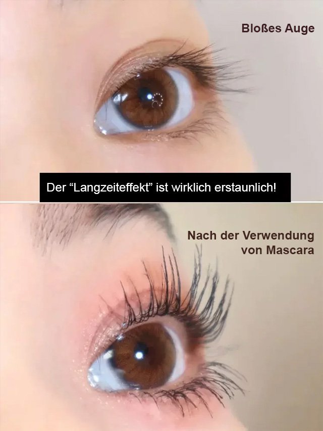 Schweißresistente, abstreifsichere, kräuselnde Wimperntusche 