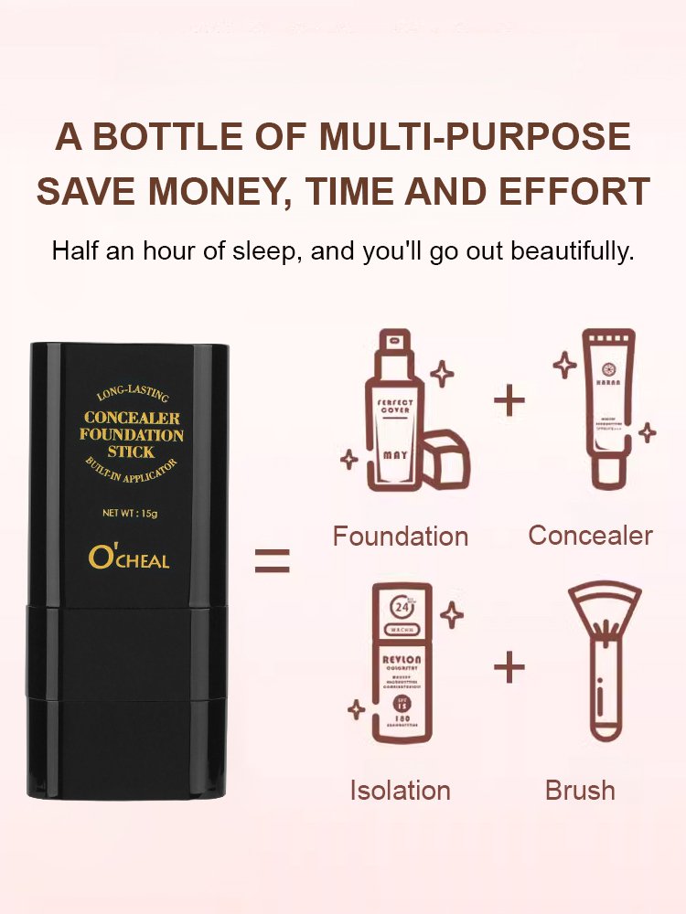 【Quick and smooth skin】Long-lasting concealer double-ended foundation stick