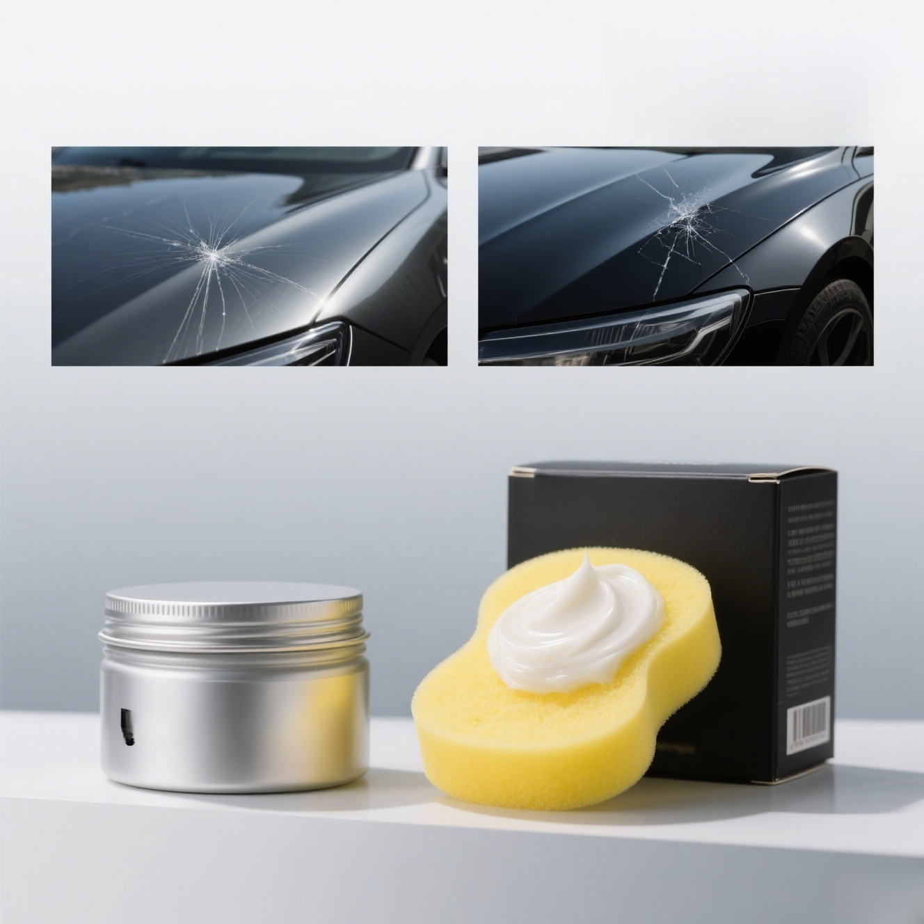 Vosk na opravu škrábanců a ochranný film na autosklo a karoserii