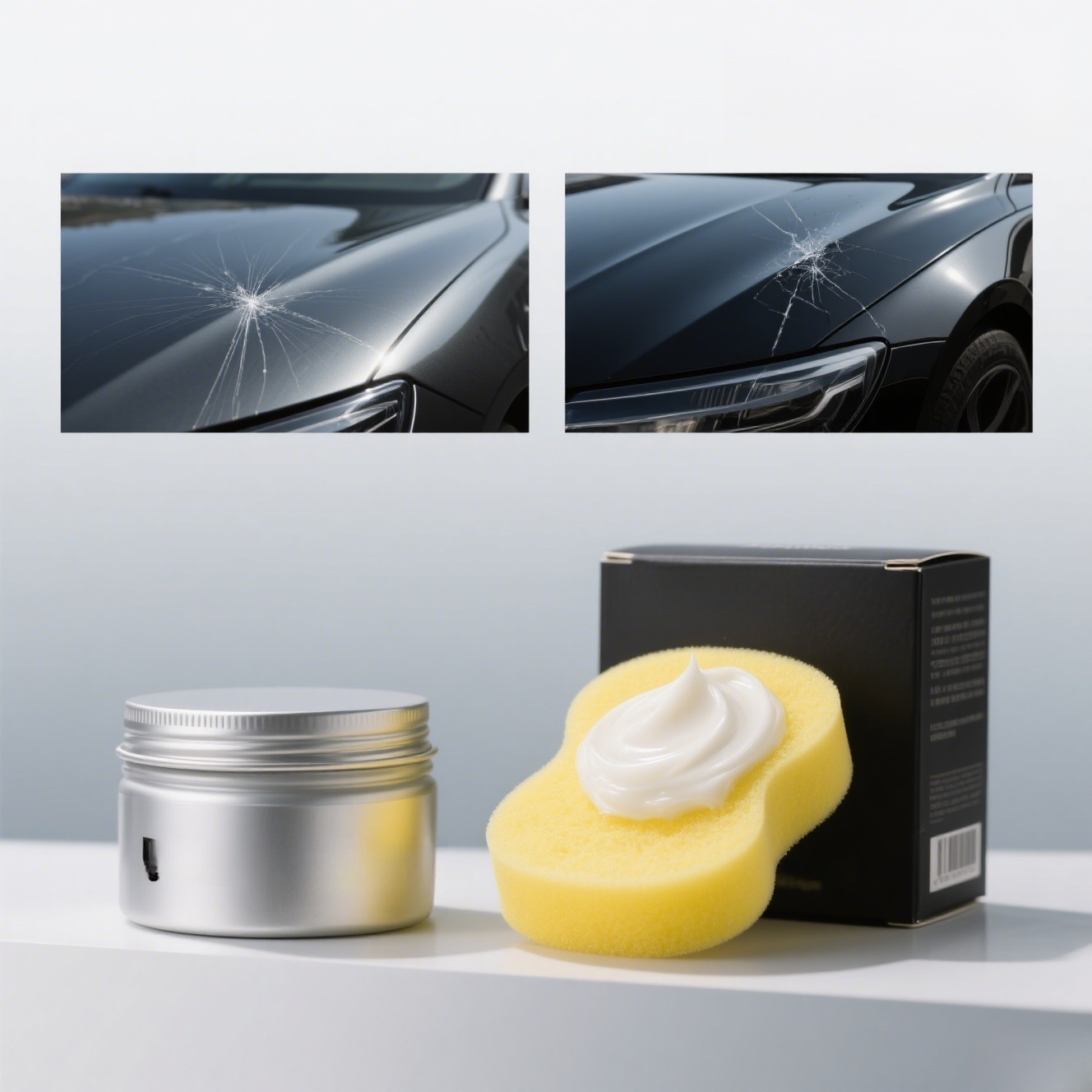 Vosk na opravu škrábanců a ochranný film na autosklo a karoserii