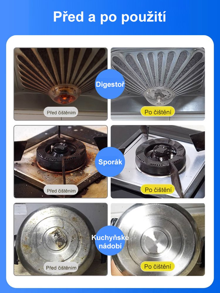 【Jedním stříknutím okamžitě čisté】Čistící prostředek na olejové skvrny, který šetří čas a energii.
