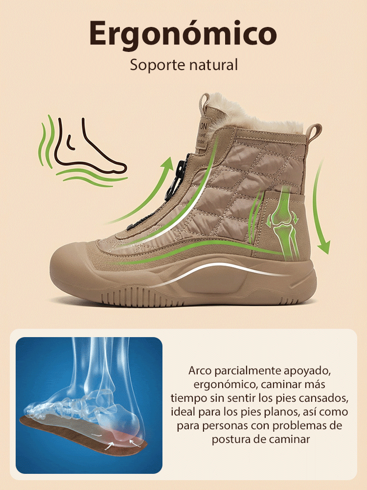 【Forro de puro cachemir】Zapatos casuales de mujer de caña alta en piel suave hechos a mano.