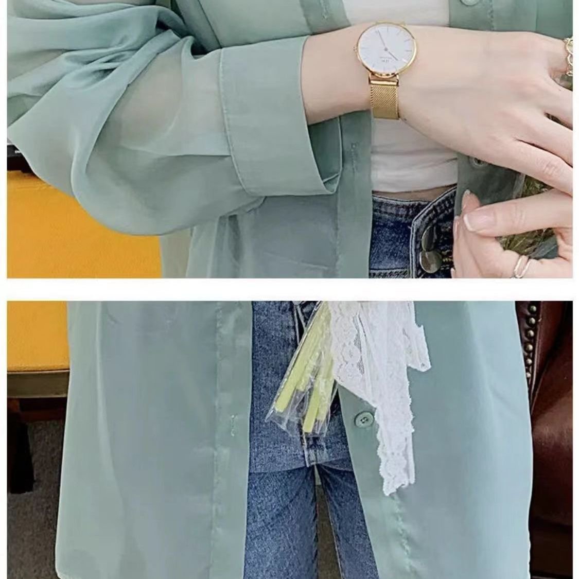 日焼け止め効果のあるカジュアルサマーシャツ