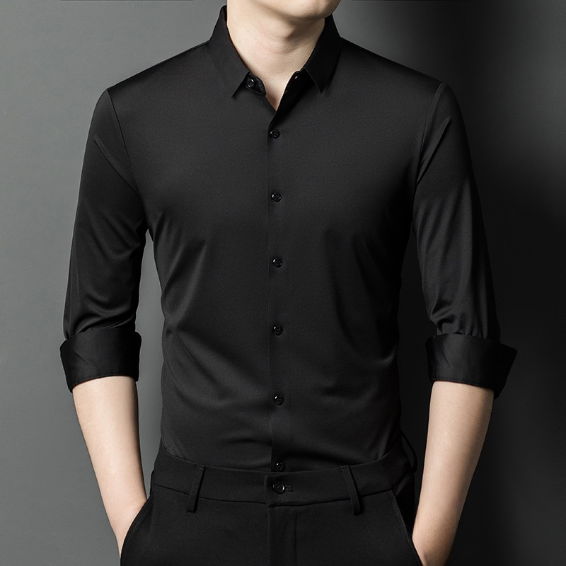 아이스 실크 신축성 얇은 긴팔 셔츠