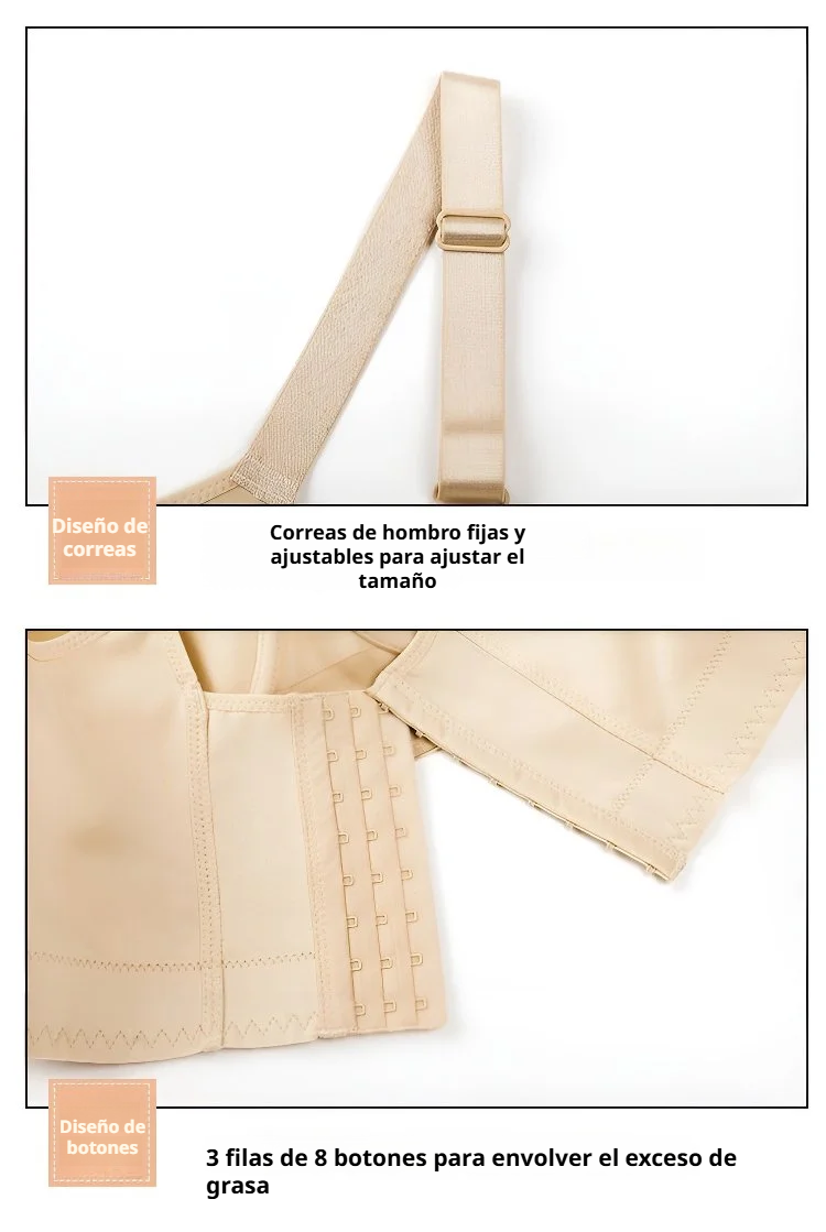 Vista lateral del sujetador con soporte reforzado