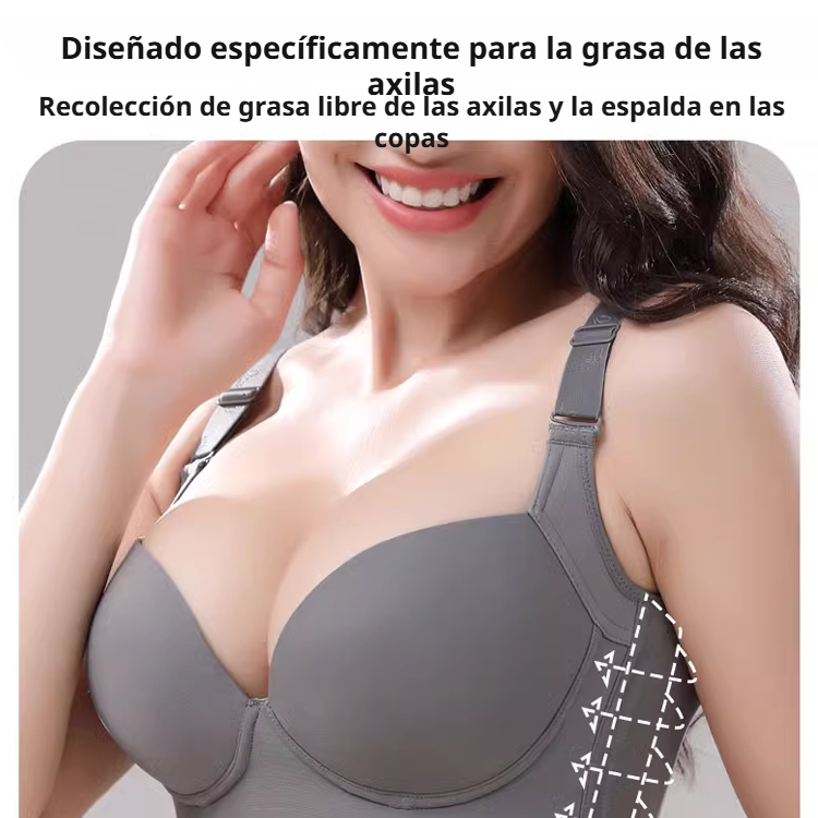 Sujetador de talla grande con siete filas de corchetes y anticaída