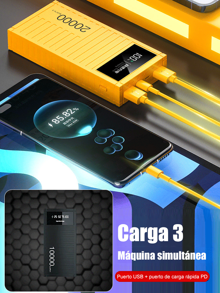 【20000mAh contenedor】Nuevo modelo de banco de energía con carga rápida súper de 66W