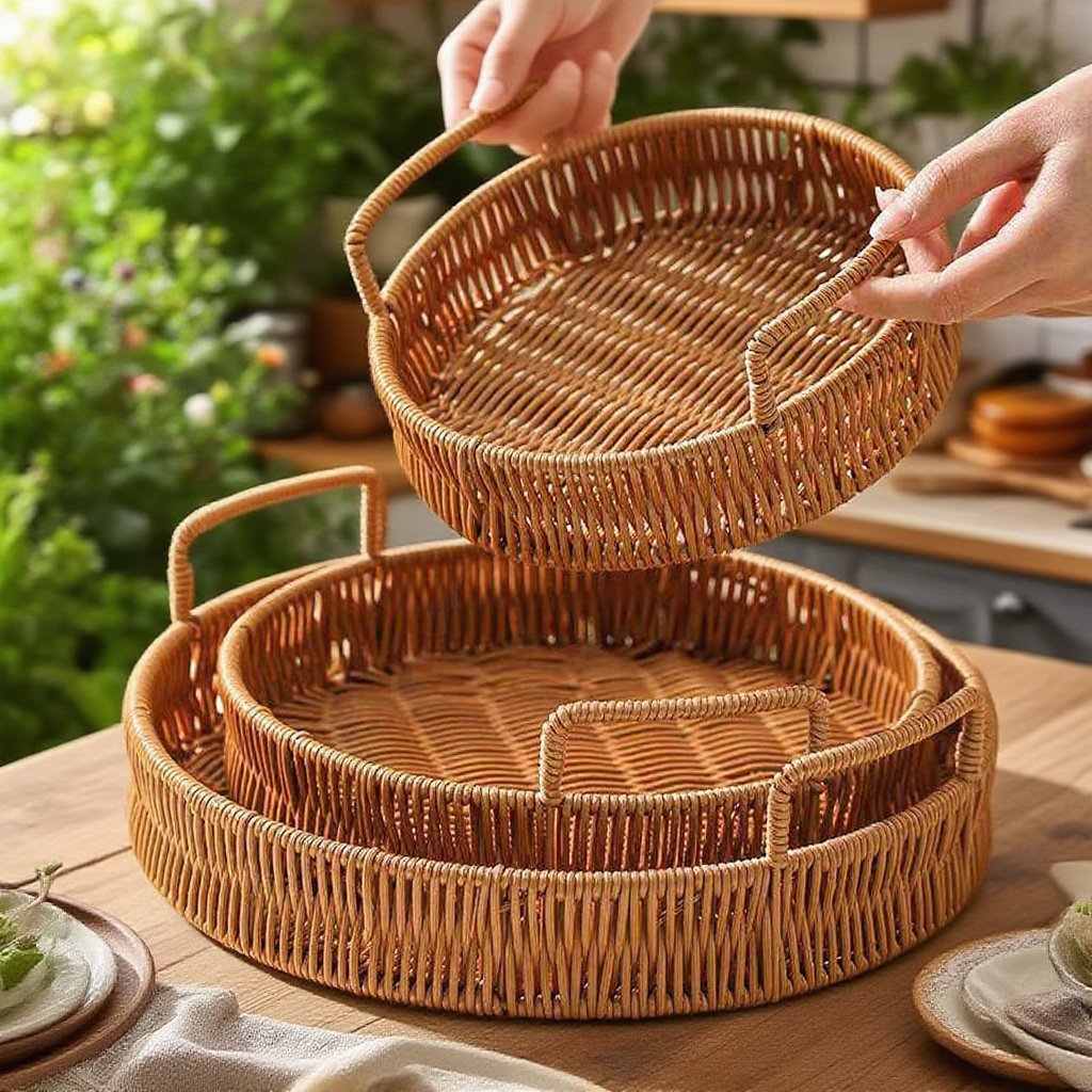 天然藤編果籃環保材質