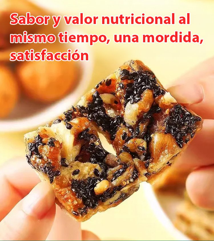 50% DESCUENTO! Pastelito de Higo, Sésamo Negro y Nuez – Bajo en Calorías (78 kcal) y Alto en Fibra