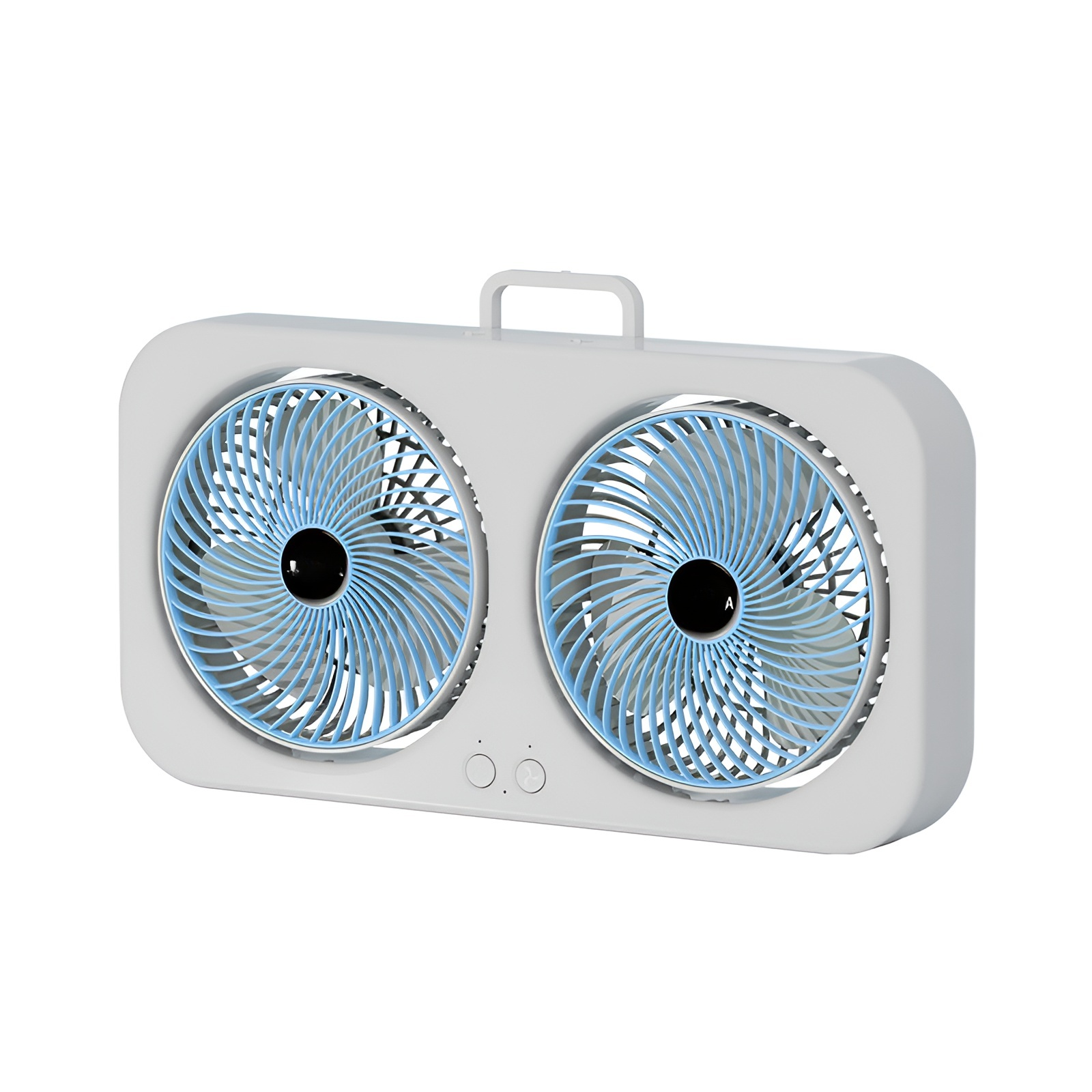 2025 ダブルヘッドファン 空気循環ファン 家庭用 寮用 充電式 ミニデスクトップ 小型ファン 壁掛け式 扇風機