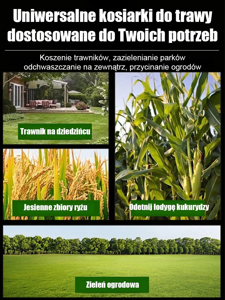 Wielofunkcyjna i skalowalna kosiarka do trawy
