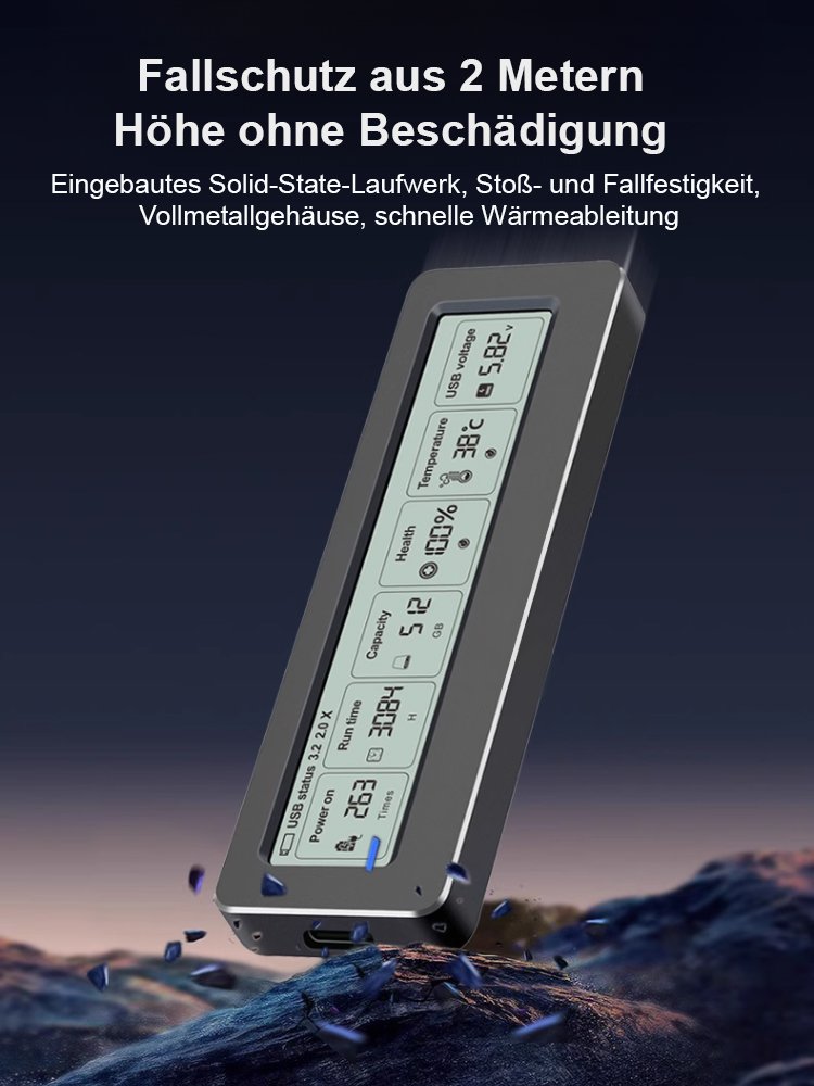 【Warnung vor Festplattenschaden】M.2 Smart Display SSD-Gehäuse